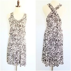 H&M Leopard/Cheetah Crossback Short Mini Dress,  M